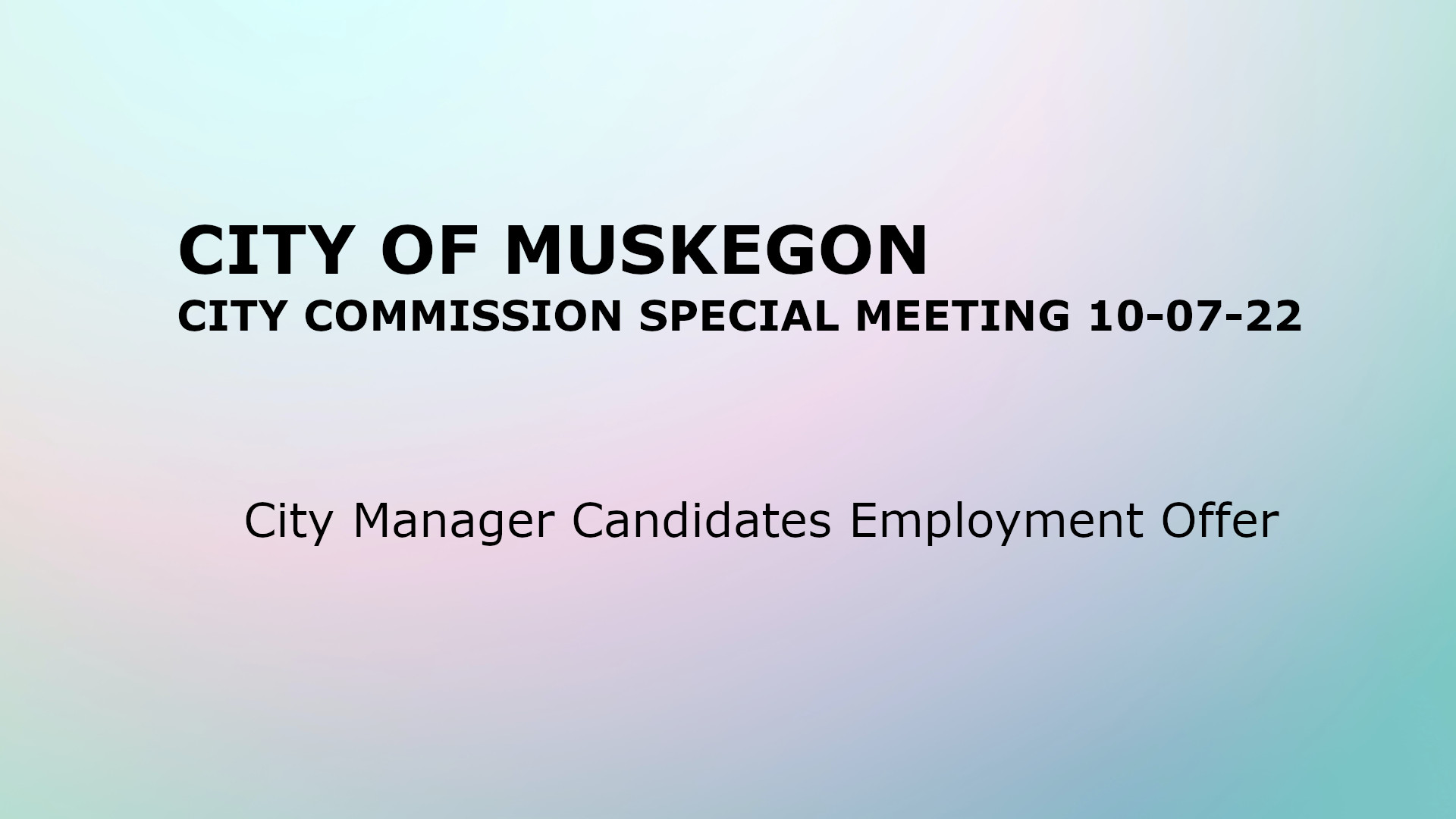 10-07-22 City Commission Special Meeting